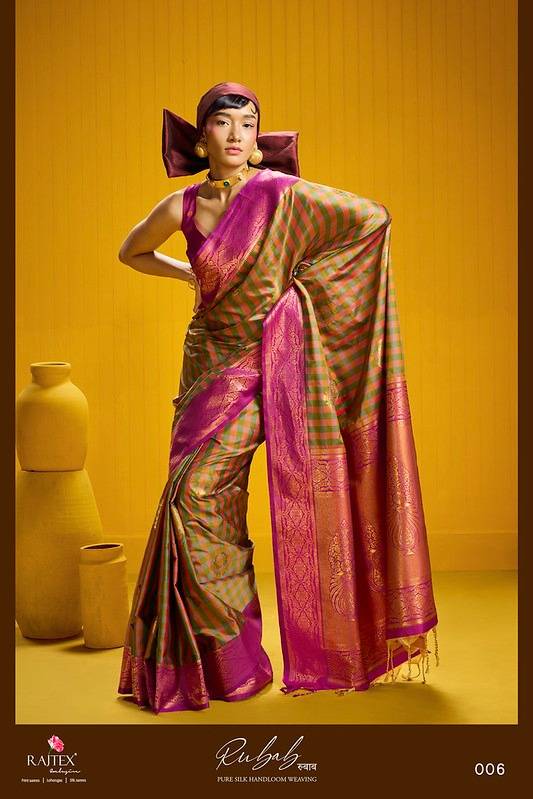 Rubab By Rajtex 01 To 06 Series Indian Traditional Wear Collection Beautiful Stylish Fancy Colorful Occasional Wear Pure Silk Sarees At Wholesale Price
